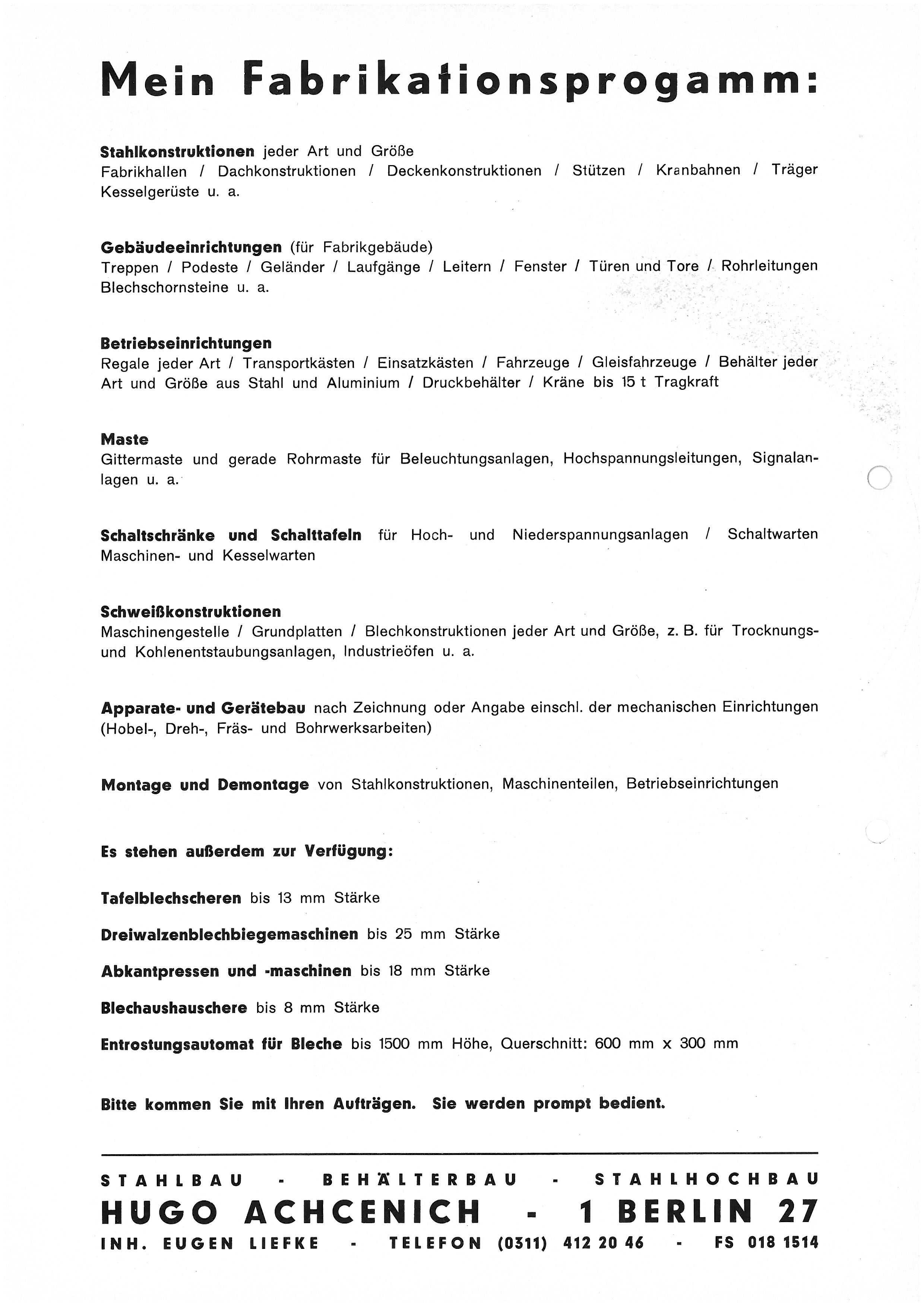 Fabrikationsprogramm